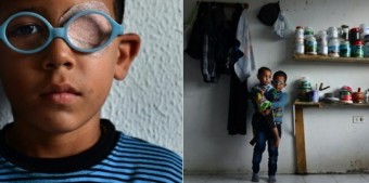Menino refugiado usando óculos | IKMR