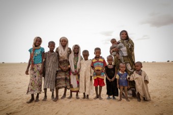 Uma das famílias fotografadas para a exposição é do Chade. Foto: PMA/Chris Terry – apoio UE