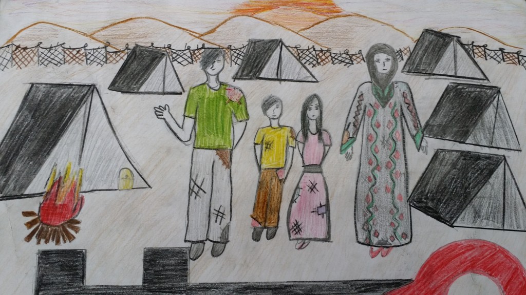 Desenhos de crianças refugiadas retratam como enxergam o mundo à sua volta