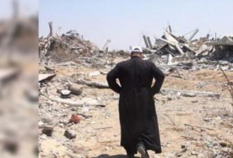 Padre Jorge em Gaza. Foto: Sitio Site ivemo.org