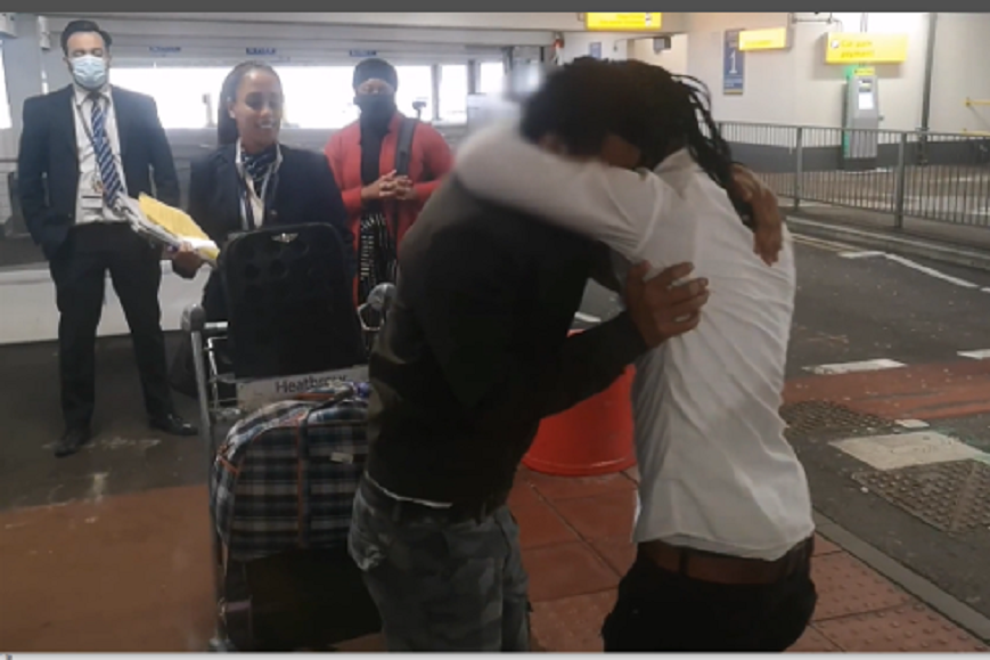 Refugee brothers reunited at Heathrow Airport after five years apart